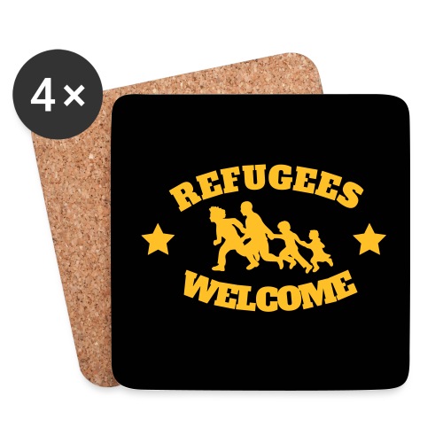 Refugees Welcome Logo - NEU - Redesign Allover - Untersetzer (4er-Set)