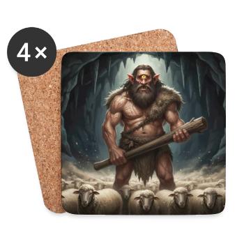 Odysseus: Flucht aus der Höhle des Zyklopen - Untersetzer (4er-Set) - Weiß - Vorne