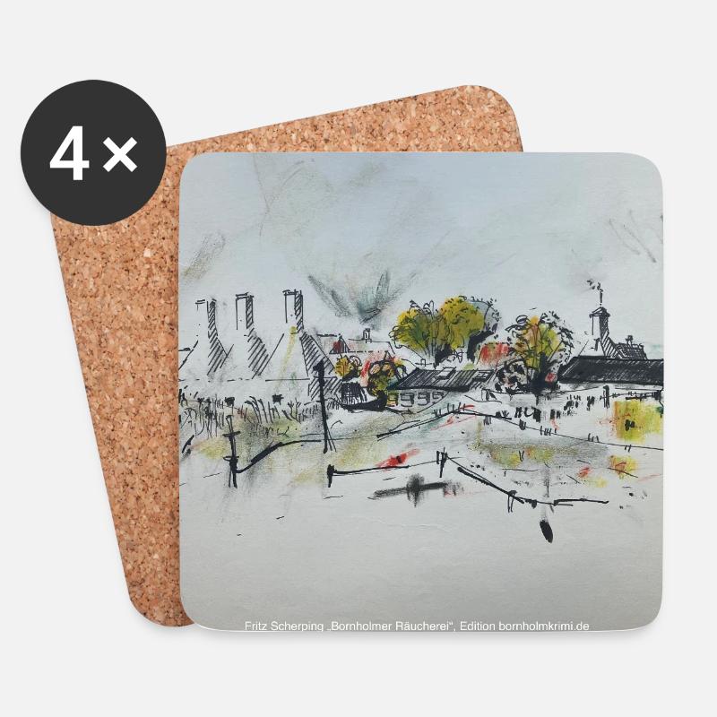 Räucherei Bornholm - Untersetzer (4er-Set) - Weiß