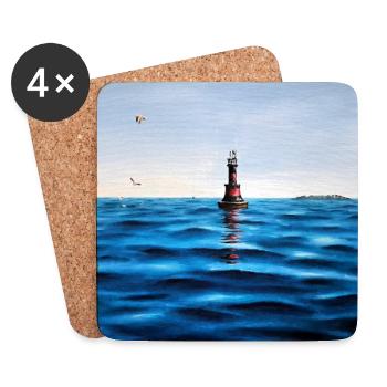 Leuchtturm über der ruhigen blauen Adria Kroatien - Untersetzer (4er-Set) - Weiß - Vorne