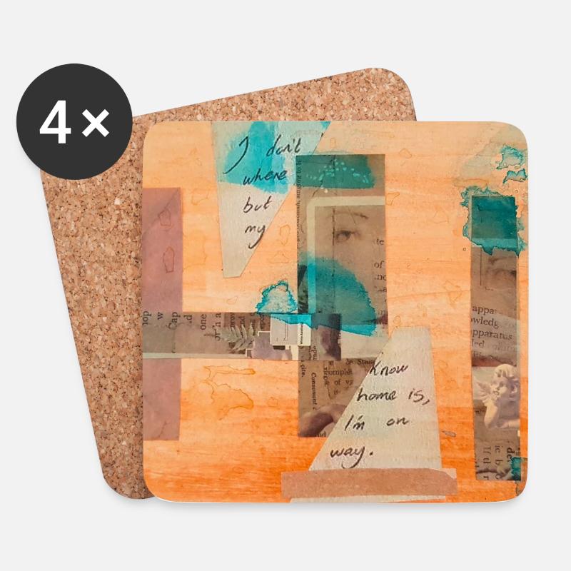 Collage - Untersetzer (4er-Set) - Weiß