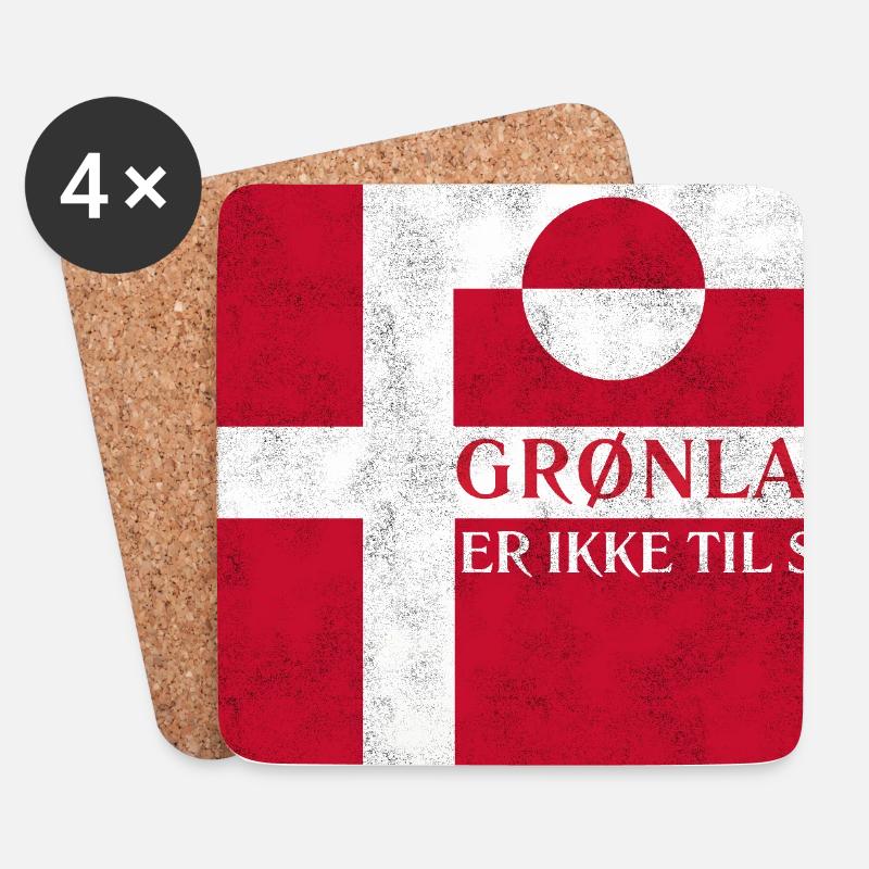 Grønland Ikke Til Salg - Untersetzer (4er-Set) - Weiß