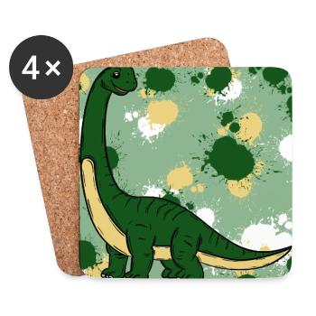 Brachiosaurus Dino - Coasters (set of 4) - white - Front
