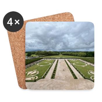 Jardin français du Château de Chambord - Dessous de verre (lot de 4) - blanc - Devant