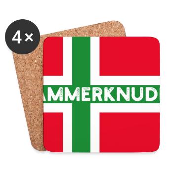 Hammerknuden Bornholm Flagge - Untersetzer (4er-Set) - Weiß - Vorne