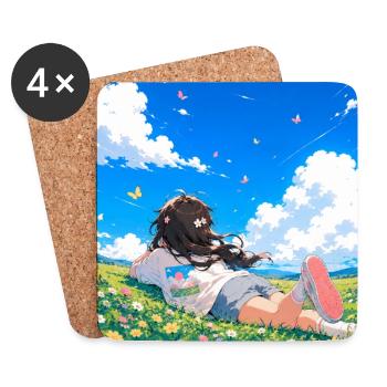 Summer dreams on the flower meadow - Coasters (set of 4) - white - Front