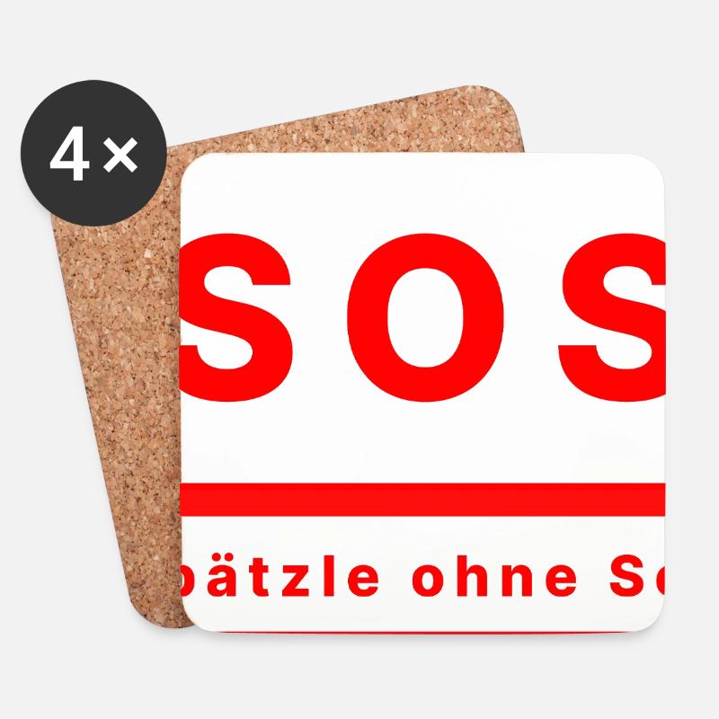 SOS Spätzle ohne Soß - Untersetzer (4er-Set) - Weiß