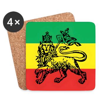Haile Selassie I Jah Rastafari Rasta Reggae Roots - Coasters (set of 4) - white - Front