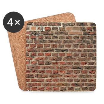 Ziegelwand Textur Urban Charm - Untersetzer (4er-Set) - Weiß - Vorne