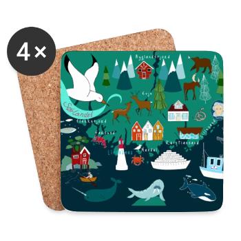 Südnorwegen Souvenir  - Untersetzer (4er-Set) - Weiß - Vorne