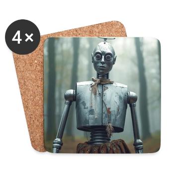 The Tin Man, A Metal Body Longs for Heart - Coasters (set of 4) - white - Front