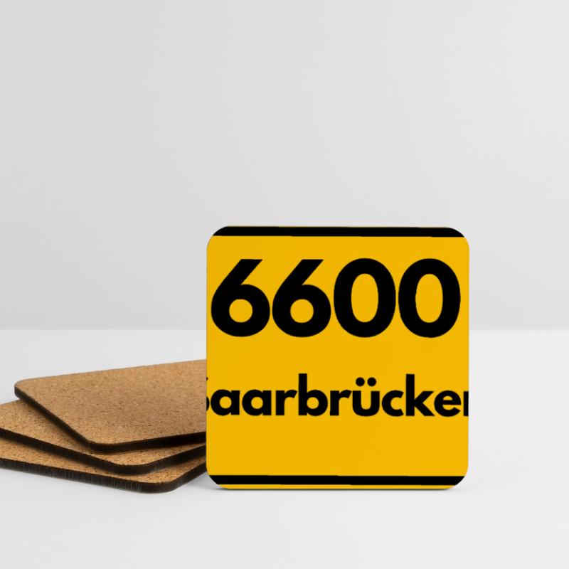 OLD POSTCODE POSTCODE RETRO 6600 SAARBRÜCKEN SAAR Coasters (set of 4)