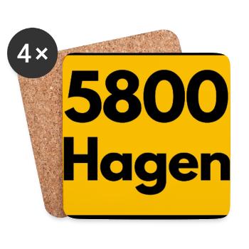 OLD POSTCODE POSTCODE RETRO 5800 HAGEN STOLZ - Coasters (set of 4) - white - Front