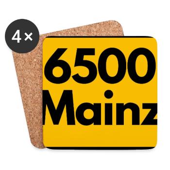 ANCIEN CODE POSTAL RETRO 6500 MAINZ MEEENZ - Dessous de verre (lot de 4) - blanc - Devant