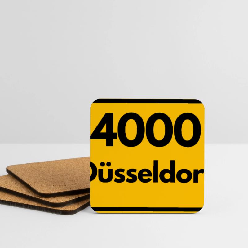 OLD POSTCODE POSTCODE RETRO 4000 DÜSSELDORF - OLD Coasters (set of 4)