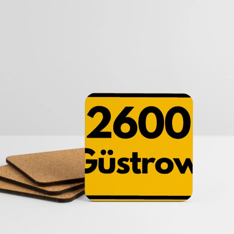OLD POSTCODE ZIP CODE 2600 GÜSTROW RENAISSANCE Coasters (set of 4)