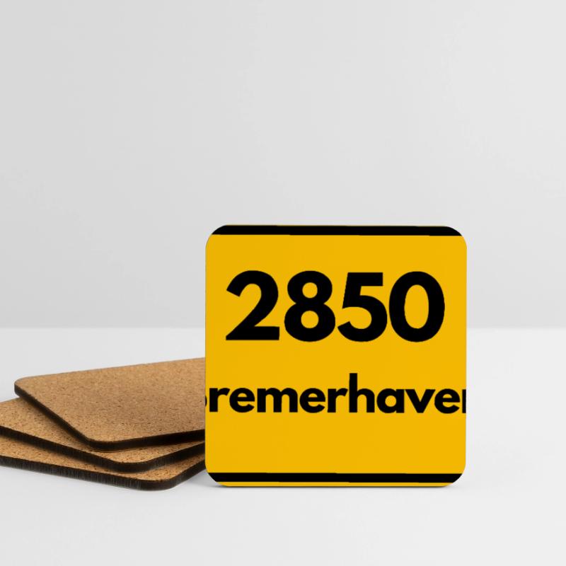 OLD POSTCODE POSTCODE RETRO 2850 BREMERHAVEN HAFEN Coasters (set of 4)