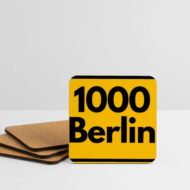 OLD POSTCODE POSTCODE RETRO 1000 BERLIN CAPITAL Coasters (set of 4)