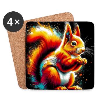 squirrel - Coasters (set of 4) - white - Front