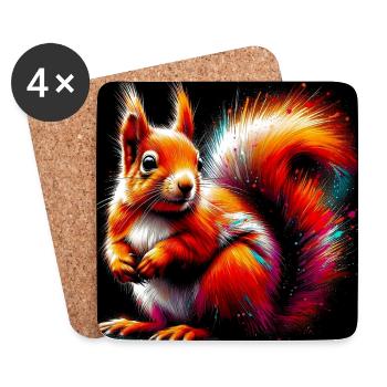 squirrel - Coasters (set of 4) - white - Front