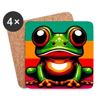 Frosch - Untersetzer (4er-Set) - Weiß - Vorne