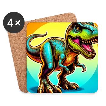 dinosaure - Dessous de verre (lot de 4) - blanc - Devant