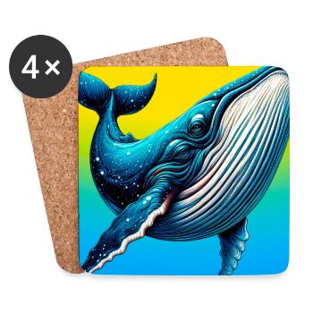 whale - Coasters (set of 4) - white - Front