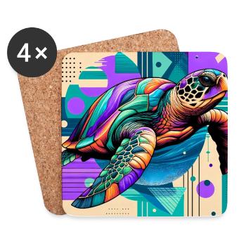tortue - Dessous de verre (lot de 4) - blanc - Devant