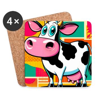 vache - Dessous de verre (lot de 4) - blanc - Devant