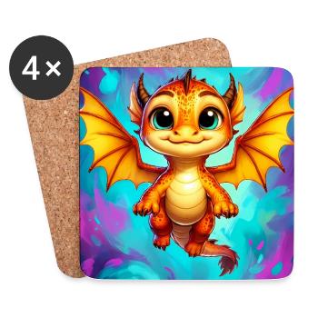 dragon - Dessous de verre (lot de 4) - blanc - Devant