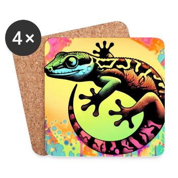 Gecko - Coasters (set of 4) - white - Front