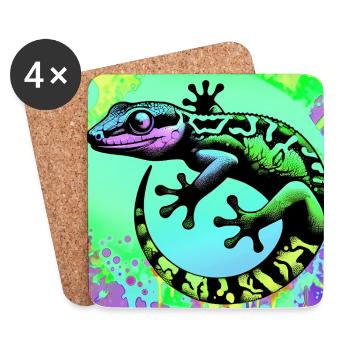 Gecko - Untersetzer (4er-Set) - Weiß - Vorne