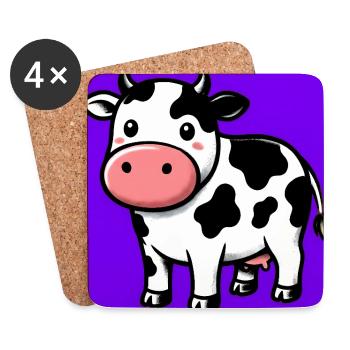vache - Dessous de verre (lot de 4) - blanc - Devant