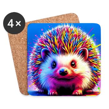 Igel - Untersetzer (4er-Set) - Weiß - Vorne