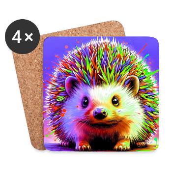 Igel - Untersetzer (4er-Set) - Weiß - Vorne