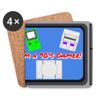 Ich bin ein 90er-Jahre-Gamer - Untersetzer (4er-Set) - Weiß - Vorne