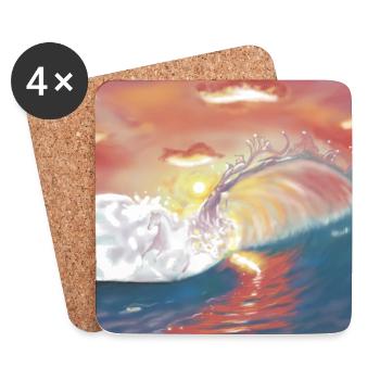 Crépuscule Marin Fantastique - Dessous de verre (lot de 4) - blanc - Devant