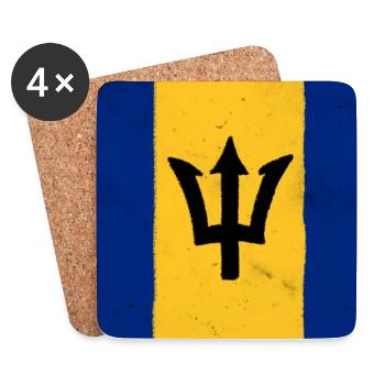 Flagge von Barbados - Untersetzer (4er-Set) - Weiß - Vorne