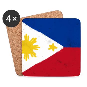 Le drapeau des Philippines – un symbole d’unité - Dessous de verre (lot de 4) - blanc - Devant