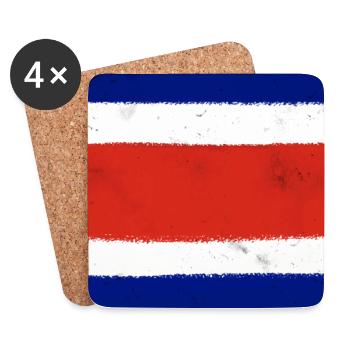 Flagge von Costa Rica - Untersetzer (4er-Set) - Weiß - Vorne