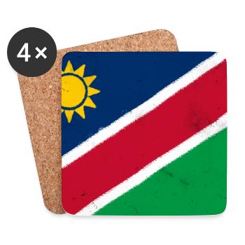 Drapeau de la Namibie - Dessous de verre (lot de 4) - blanc - Devant