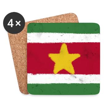 Flag of Suriname - Coasters (set of 4) - white - Front