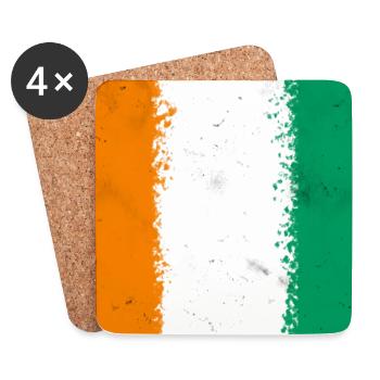 Drapeau de la Côte d’Ivoire - Dessous de verre (lot de 4) - blanc - Devant
