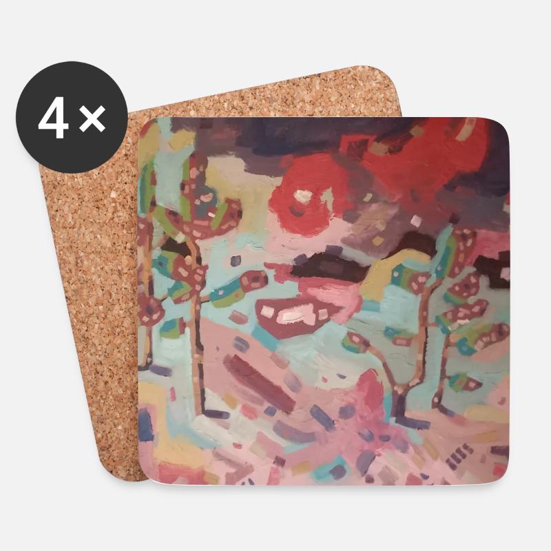 Abstrakter Garten der Farben - Untersetzer (4er-Set) - Weiß