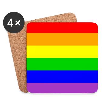 LGBT-Flagge - Untersetzer (4er-Set) - Weiß - Vorne
