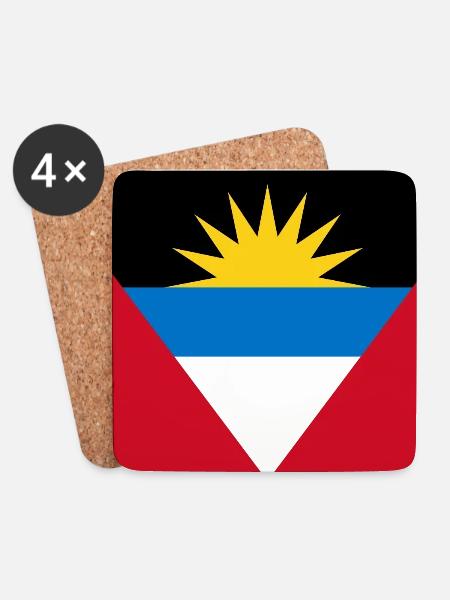 Antigua und Barbuda - Untersetzer (4er-Set) - Weiß