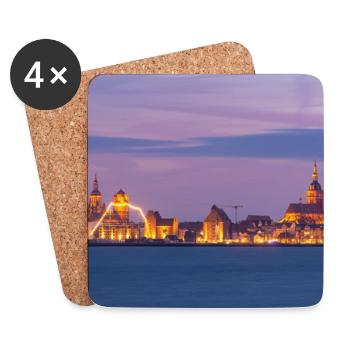 Stralsund am Abend - Untersetzer (4er-Set) - Weiß - Vorne