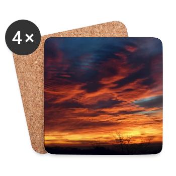 Sonnenuntergangszauber am Abend - Untersetzer (4er-Set) - Weiß - Vorne