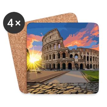 colosseo_al_tramonto - Untersetzer (4er-Set) - Weiß - Vorne