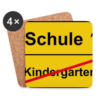 Schule Kindergarten Einschulung Lustiges Motiv - Untersetzer (4er-Set) - Weiß - Vorne